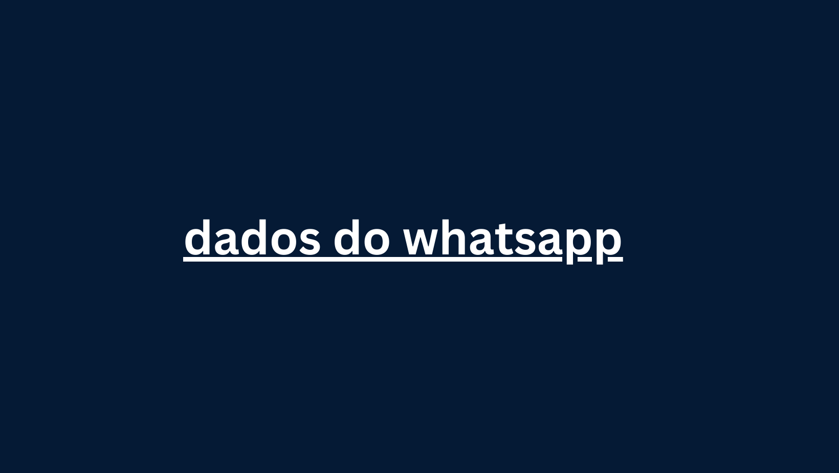 dados do whatsapp