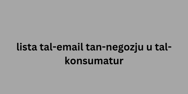 lista tal-email tan-negozju u tal-konsumatur