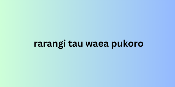  rarangi tau waea pukoro 